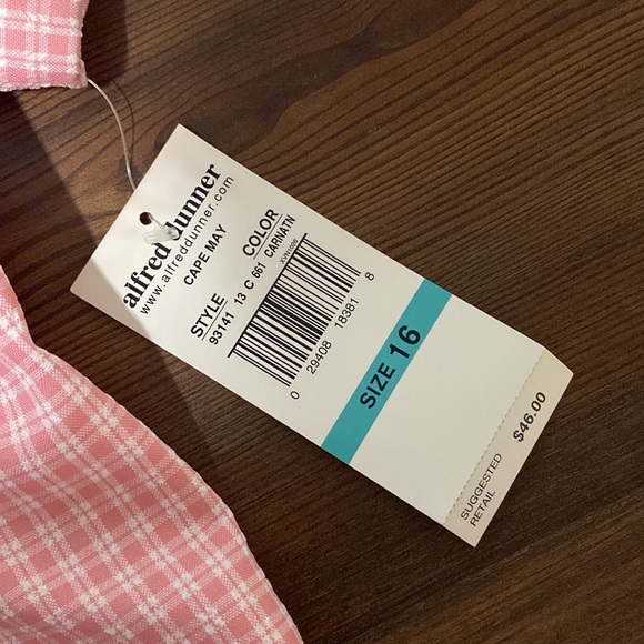 Pink Checkered Alfred Dunner 2 Piece Set SIZE 16 worn once - Picture 5 of 5